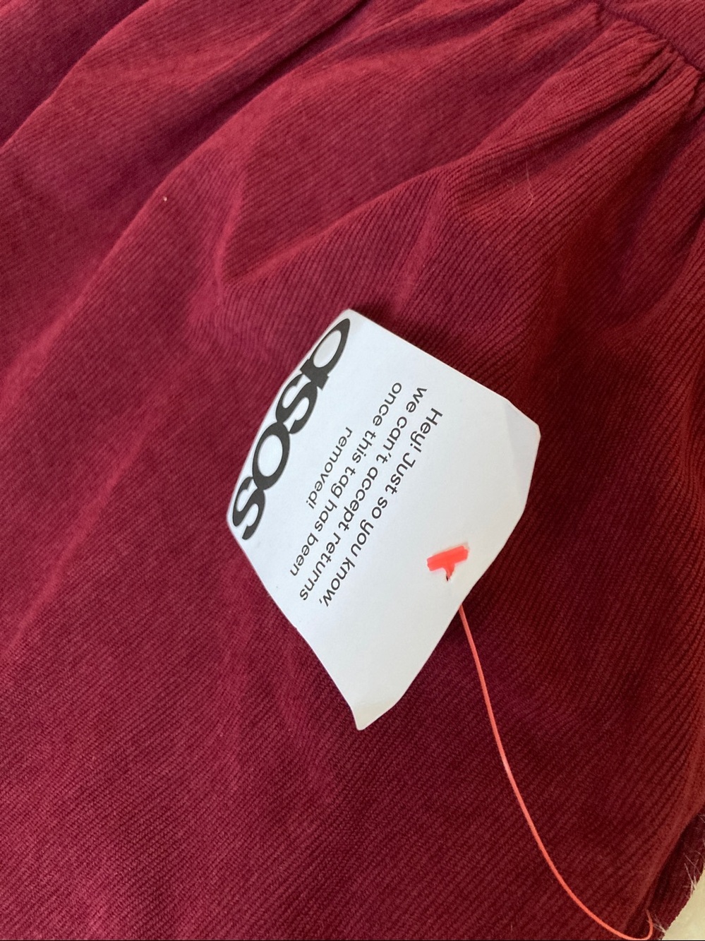 NWT ASOS design corduroy jumper drop waist button front dress sz 14 - Picture 8 of 8